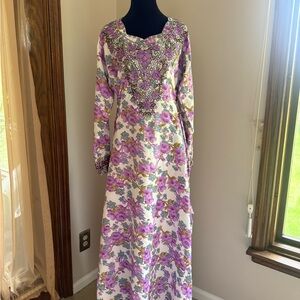 Floral Purple and White Women's Dress